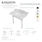 Kingston Brass 36 Carrara Marble Console Sink with Stainless Steel Legs, Marble WhitePolished Nickel LMS3622M86ST - alternate 6